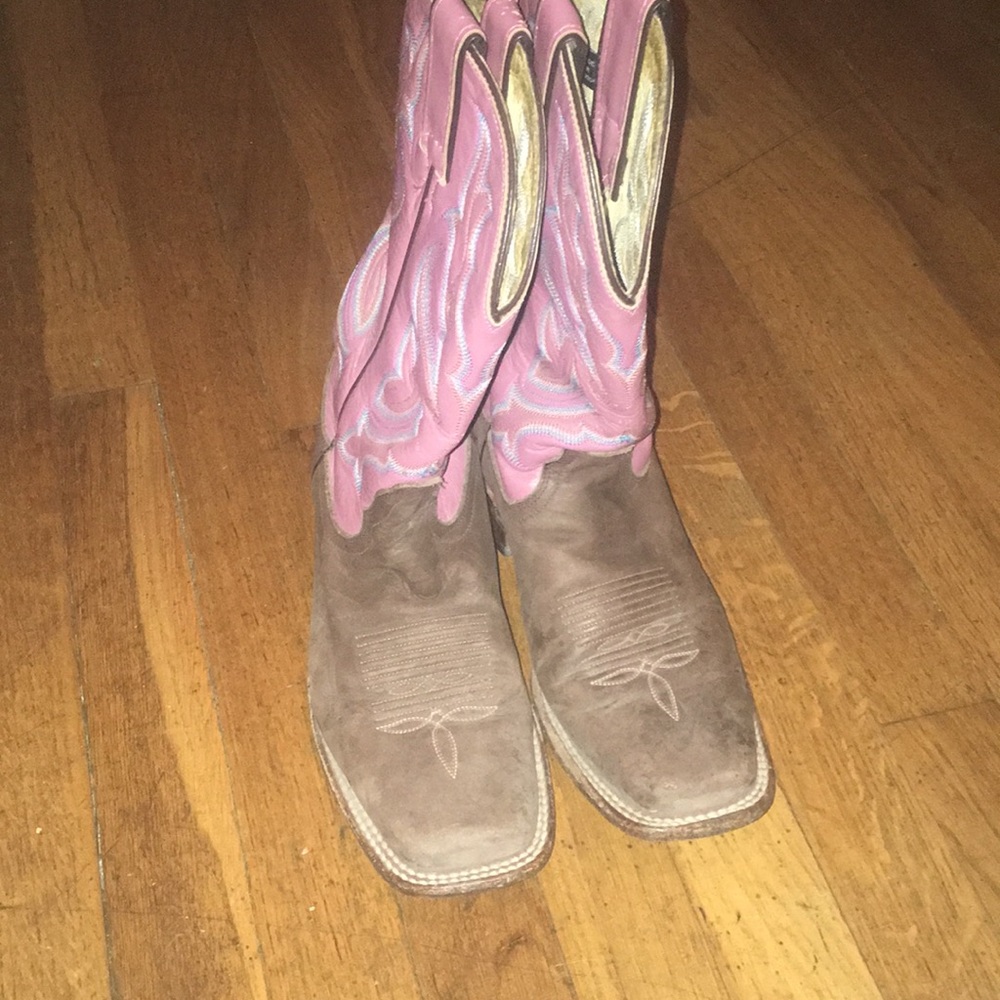 Pink and tan Cowboy Boots